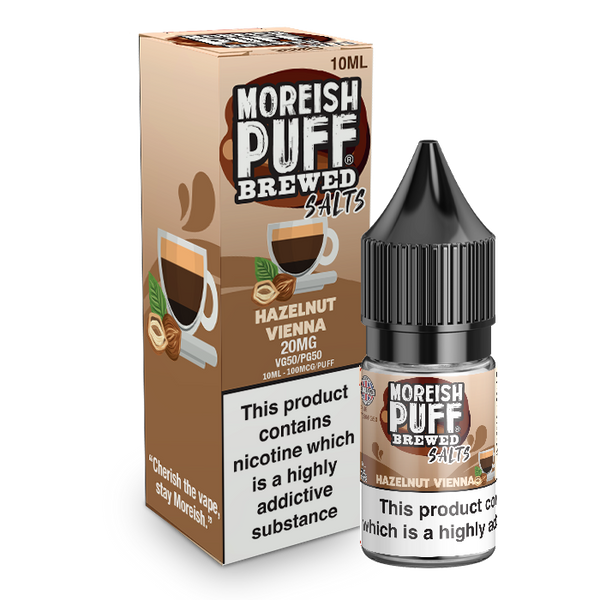Moreish Puff Hazelnut Vienna Brewed 10ml Nic Salt