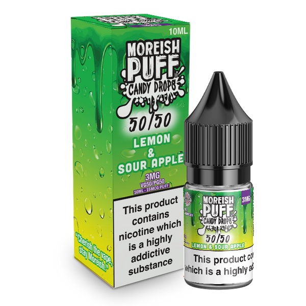 Moreish Puff Lemon and Sour Apple Candy Drops 10ml 50/50 E-Liquid