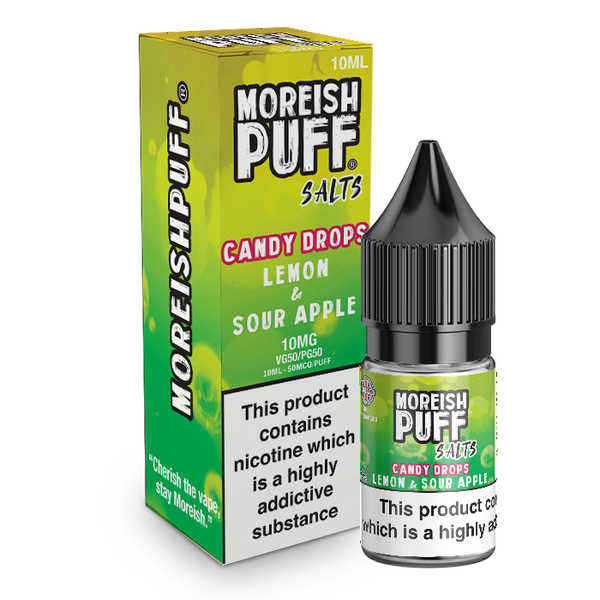Moreish Puff Lemon and Sour Apple Candy Drops 10ml Nic Salt