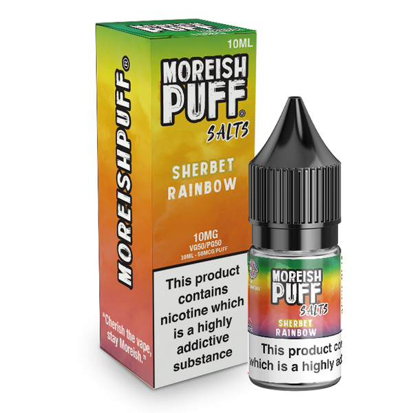 Moreish Puff Rainbow Sherbet 10ml Nic Salt