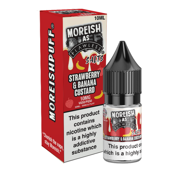 Moreish As Flawless Strawberry Banana Custard 10ml Nic Salt