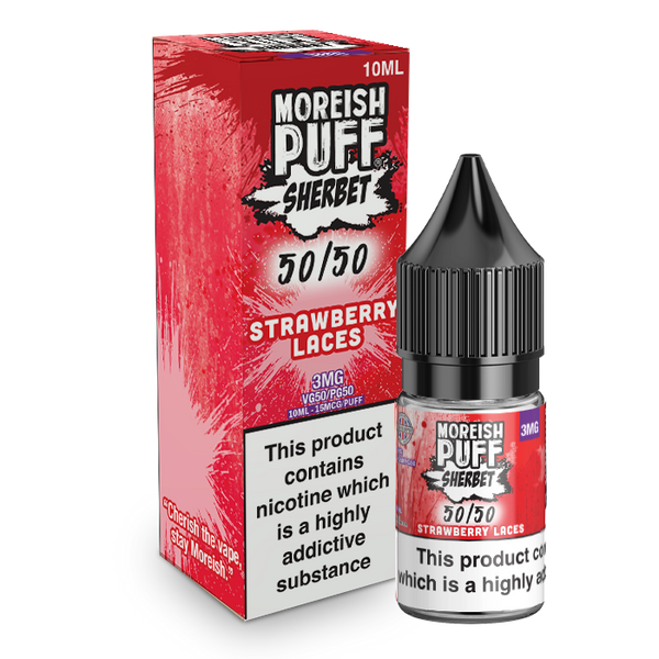 Moreish Puff Strawberry Laces Sherbet 10ml 50/50 E-Liquid