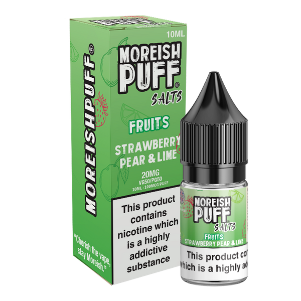 Moreish Puff Strawberry, Pear & Lime Fruits 10ml Nic Salt