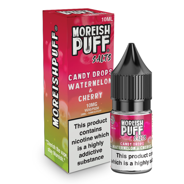 Moreish Puff Watermelon and Cherry Candy Drops 10ml Nic Salt