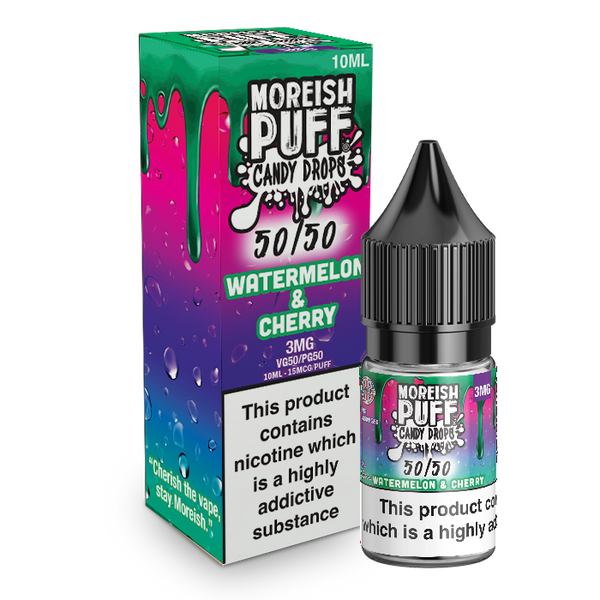 Moreish Puff Watermelon and Cherry Candy Drops 10ml 50/50 E-Liquid