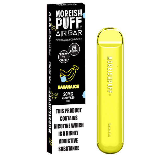 Moreish Puff Air Bar Banana Ice Disposable Pod Device
