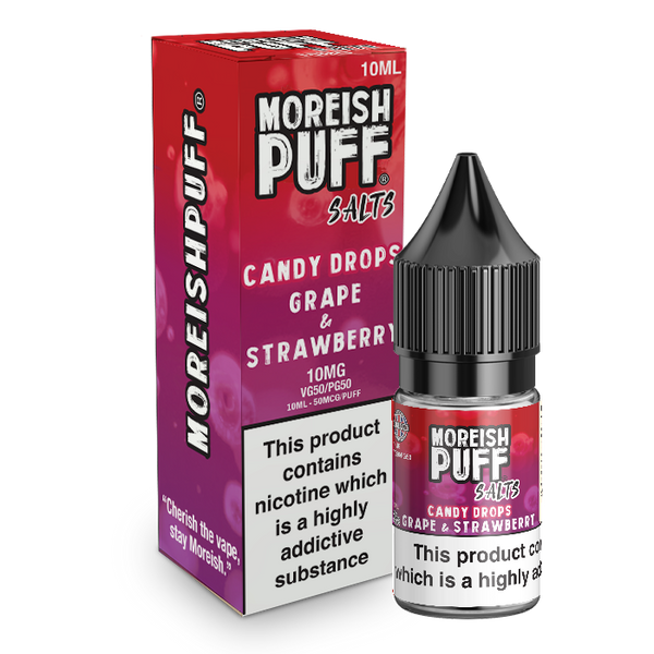 Moreish Puff Grape and Strawberry Candy Drops Nic Salt 10ml
