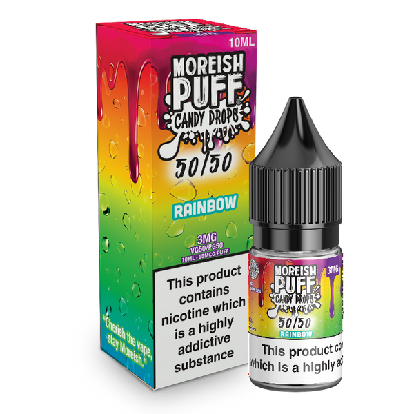 Moreish Puff Candy Drops 50/50: Rainbow Candy Drops 10ml E-Liquid